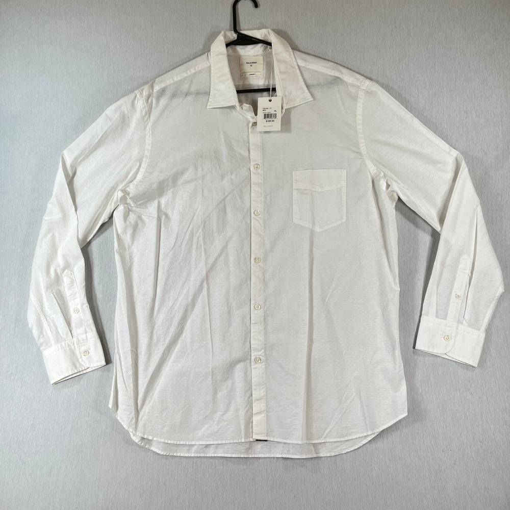 NEW Billy Reid Shirt Mens XL Linen Blend Standard Button Down White 102-244 NWT
